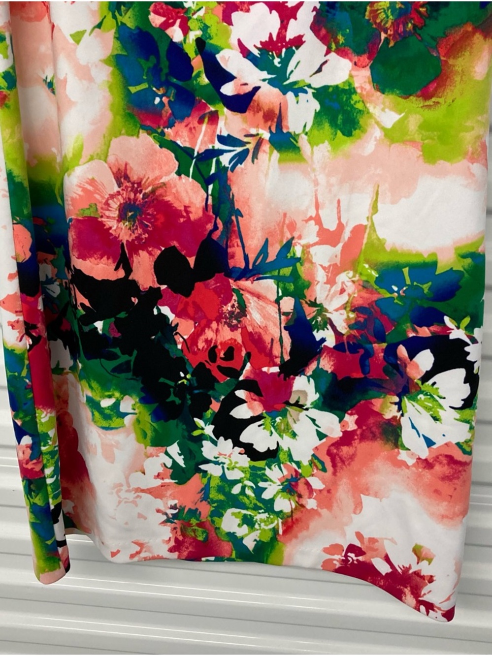 Worthington Floral Sleeveless Shift Dress in Pink, Green, Blue, White - Picture 3 of 7